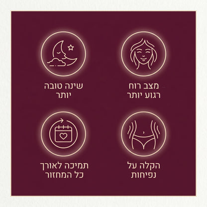 RELIVA Balance - תוסף גומי טבעי לימים שלפני, בזמן ואחרי המחזור