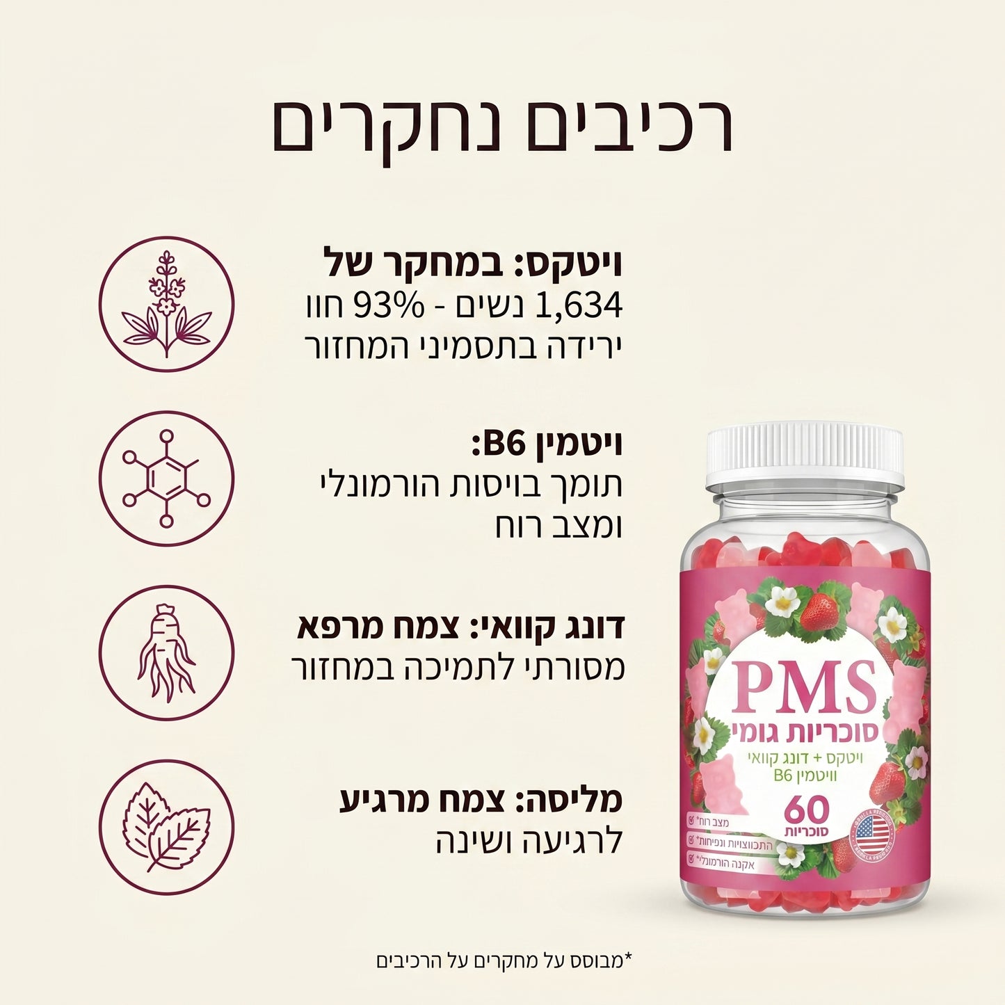 RELIVA Balance - תוסף גומי טבעי לימים שלפני, בזמן ואחרי המחזור